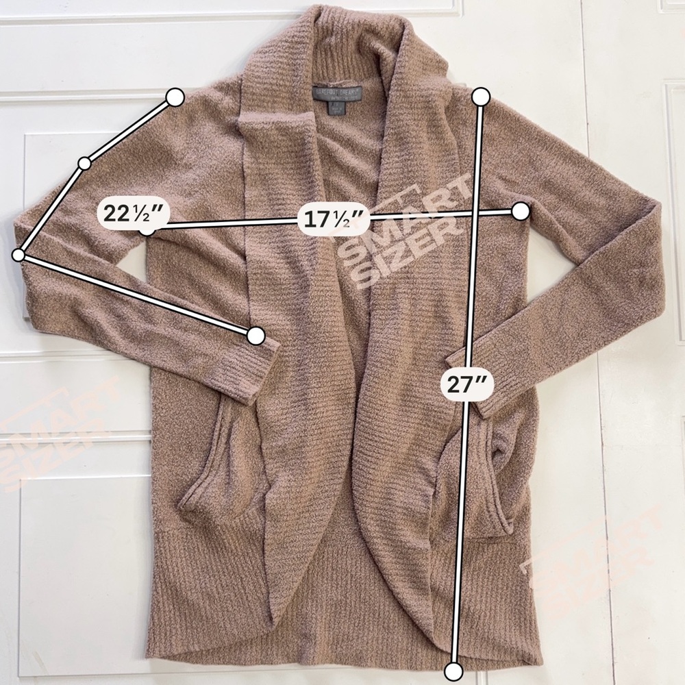 Barefoot Dreams Womens Sz S Bamboo Chic Lite Tan Open Front Soft Cardigan Duster - Picture 4 of 4